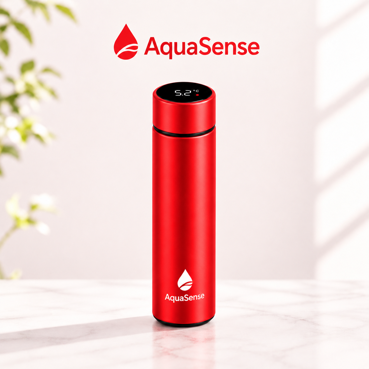 AquaSense Lava Red — Smart Water Bottle